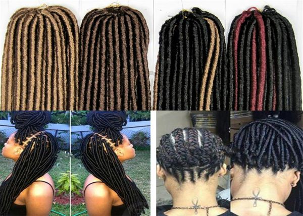 1pcs Crochet tresses Softs Faux Locs Crochet Hair Synthetic Braiding Hair Bomba Dreadlocks Faux Locs Soul 18inch Goddess Locs6469752