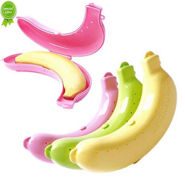 1 pièces mignon banane boîte de rangement pour voyage en plein air banane protecteur étui conteneur boîte voyage en plein air déjeuner fruits stockage support de la boîte