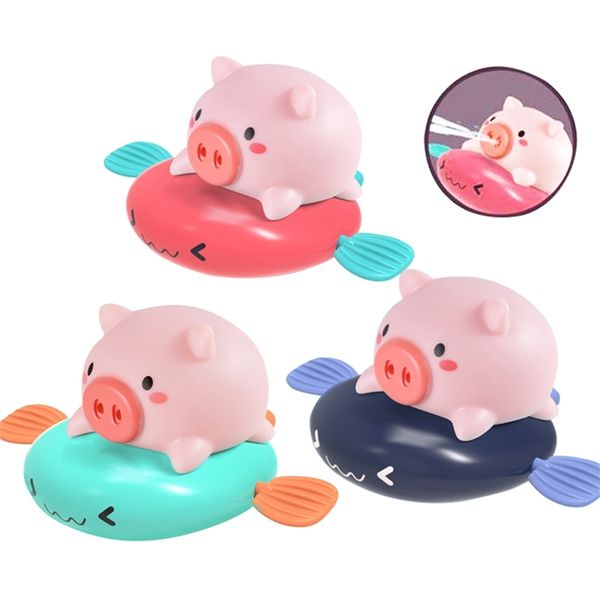 1 PCS Mignon Animal De Bande Dessinée Tirez le jouet de bain cochon Classique Bébé Eau Jouet Infantile Nager Tortue Woundup Chaîne Mécanique Enfants Plage Jouet 220531