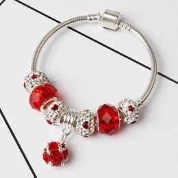 1 stks Drop Shipping Armbanden Verzilverd Past Pandora Dames Snake Chain Charm Beads Vriendin Gift BR005