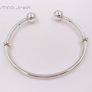 1pcs Drop Shipping bijoux 925 bracelets en argent sterling femmes serpent chaîne charme perles ensembles pour pandora avec logo ale ouvert bracelet casquettes enfants cadeau d'anniversaire 596477