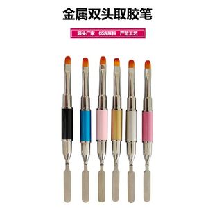 1 stks Dual Ended Nail Art Brushes Acryl UV Gel Extension Builder Flower Painting Pen Borstel Remover Spatula Stick Manicure Tools
