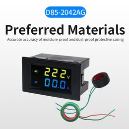 1PCS Dual LCD Affichage tension et compteur de courant Voltmètre bleu Voltmètre AMMETER AC 80-300V 200-450V noir 100a 199.9a