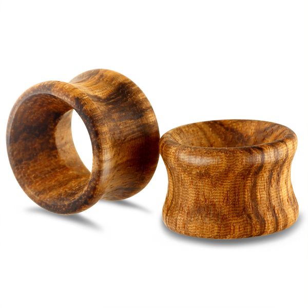 1 pièces tunnels d'oreille creux bois oreille expanseur palissandre boucles d'oreilles piercing bijoux