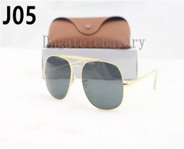 1pcs Excellente qualité 3561 Lunettes de soleil pour hommes GRANGE DES VERIFS SUMBRES GRANDS TAILLE 57 mm Cadre en or métal