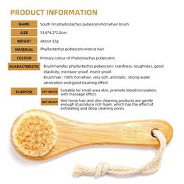 1pcs Exfoliërende Borstel Gezichtsreinigingsborstel Bamboe Haar Gezichtsreiniging Massage Gezichtsverzorging Borstel Diepe Porie Reiniging