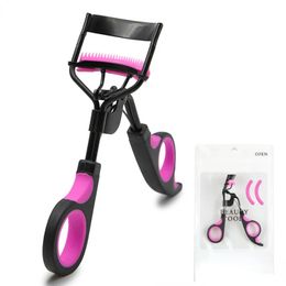 1 PCS Eyelash Curler Eye Lath Cosmetic Cosmetic Coller Curler Curler Twezers Herramientas Manejo + 10 almohadillas de reemplazo de silicona