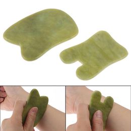 1 stks Facial Body SPA Massage Board Gezondheidszorg Natuurlijke Jade Steen Gua Sha Tool230q