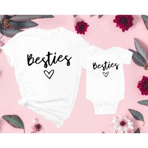 1 -stcs Family Cleren Besties Mama mij outfits kerst zomer tops mama en dochter zoon matching kleding