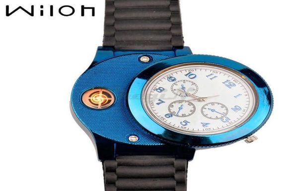 1 PCS Fashion Casual Sport Wallwatch USB Watches Lighter Watches Silicone Strap Quartz Watch Women Women Jelly USB Cigarrillo encendedor F772 H18459191