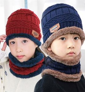 1 -stcs Fashion Children Winter Cap sjaalset wol en fleece baby oorbescherming warme hoeden Kids Boy Girl Outdoor Ski Caps T5071326749