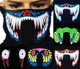 1PCS Fashion Cool LED Luminous Flashing Half Face Mask Party Event Masks Light Up Dance Cosplay Waterproof K58182877163