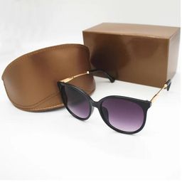 1pcs lunettes de soleil de mode lunettes de soleil lunettes de soleil designer hommes femmes étuis marron cadre en métal noir foncé 02261