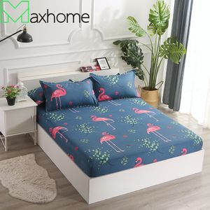 1 Pcs Drap-housse avec Bande Élastique Profonde 25cm Imprimé Literie Linge De Maison Flamingo Matelas Couverture Couvre Full Queen King Size