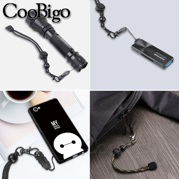 1 PCS Correas de linterna Lanyard Sling EDC Paracord Ajustable Antig Torca Cámara Cámara Teléfono Mochila Zipe Rope Diy Herramienta al aire libre