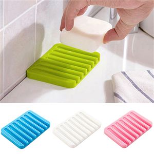 1 pièces Flexible salle de bain Silicone porte-savon support de stockage boîte à savon plaque plateau Drain marchandises ménagères mode boîte à savon