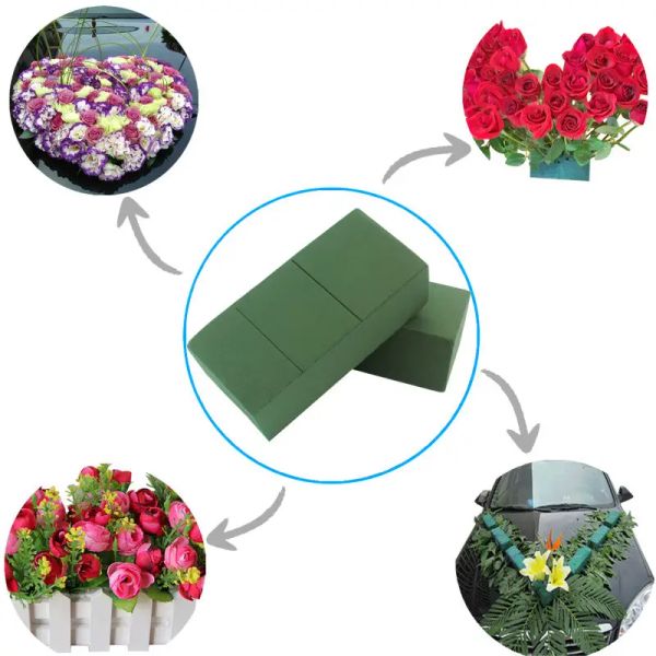 1pcs Bloc de mousse florale Fleur Fleur Styrofoam Bricks Fleur Blocs de fleuriste pour le jardin de fête de mariage décor de fleuriste