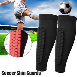 1pcs football jambe garde football tibia chaussettes protecteur anticollision nid d'abeille pad basket-ball genou manches sport sécurité équipement 240228