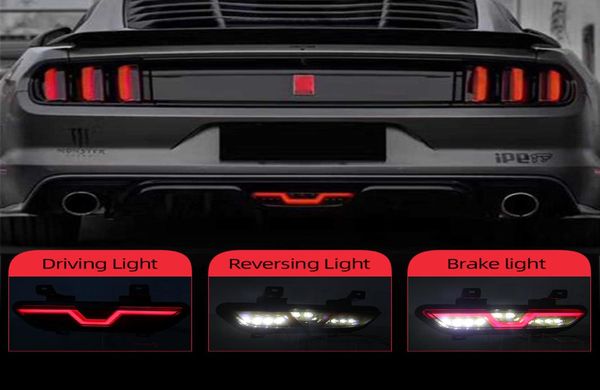1 Uds. Para Ford Mustang 2015 2016 2017 2018 2019 2020 Reflector LED de coche luz antiniebla trasera luz de freno lámpara de respaldo luz de parachoques trasero 4657695