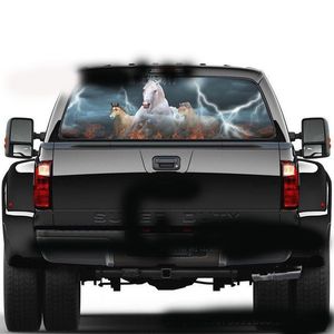 1 stks voor SUV Truck Van Auto Personaliseer Auto Achterruit wit paard kleur Herten Grafische Sticker - Universele Kras Verborgen Auto Sticker beste cadeau