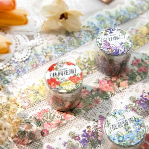 1 Uds Garden of Versailles Washi Tape flor papel troquelado notas adhesivas cintas adhesivas para decoración de álbum diario A7177
