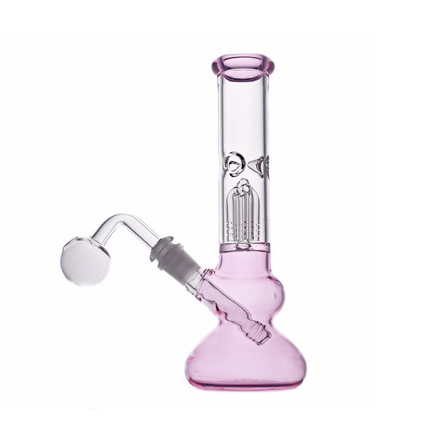 1pcs Bong en verre Vortex bécher Bongs Matrix Cages Percolateur Dab Oil Rigs Mobius Matrix beaker Bongs Bubbler avec tuyau de brûleur à mazout en verre de 14 mm et bol à tabac