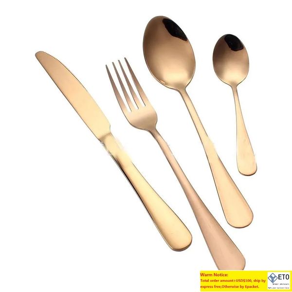 1 pièces pièces de vaisselle en métal doré couverts beaucoup choisissent couteau brillant bref couverts couverts fourchette cuillère accessoires pour la cuisine