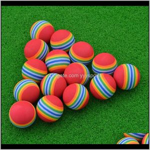 1 unids pelota de golf Super lindo arco iris juguete pequeño perro gato mascota eva juguetes práctica bolas P9til AJR9T