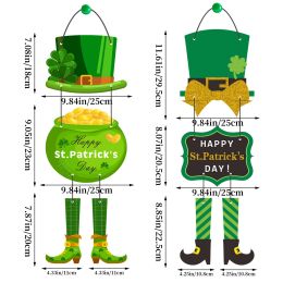 1pcs Green Cover Door Hanger Saint Patrick Party Party Pendants suspendus Oranments pour la maison Irish Saint Patrick Party Decor