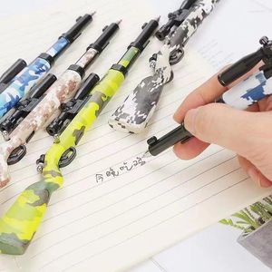 1Pcs Gun Shape Gel Pen 0.5mm Creatieve Zwarte Inkt Handtekening Kids Student Speelgoed Schrijven Levert Kawaii Briefpapier kinderen Gift