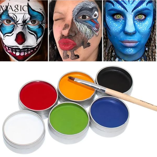 1 PPCS Halloween Beauty Monocromo Pintura al óleo Mapeante Flash Tattoo Cuerpo Pintura Oil Painting Art Mana al por mayor 240408