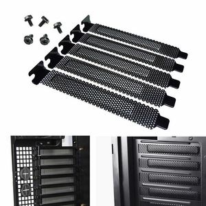 5pcs/set Hard Steel Dust Filter Desktop Computer Case Blanking Plate PCI Slot Cover with Screws