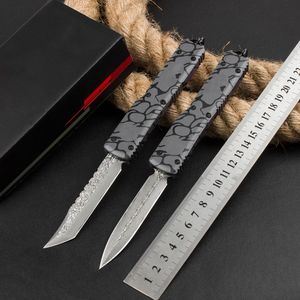 1 Stuks High End Auto Tactisch Mes VG10 Damascus Staal Blade CNC 3D Gecoat Luchtvaart Aluminium Handvat Outdoor Survival Tactische Messen met Nylon Tas