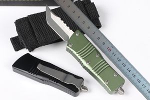 Petit couteau tactique automatique haut de gamme MT UT D2, lame d'enfer satinée CNC 6061-T6, manche EDC, couteaux cadeaux de poche avec sac en Nylon 1 pièce
