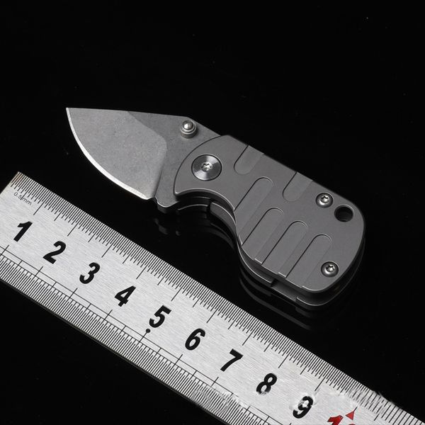 Petit couteau pliant de poche haut de gamme S35VN, lame de lavage en pierre TC4, manche en alliage de titane, roulement à billes, couteaux EDC 1 pièce