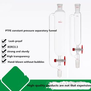 1 pièces/fournitures de laboratoire entonnoir de laboratoire de haute qualité Piston en PTFE Port Standard 24 pression constante 100 ml-1000 ml
