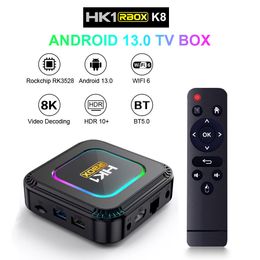 1PCS HK1 RBOX K8 Android 13 Smart TV BOX RK3528 128GB 64GB 32GB 16GB 2.4G 5G WIFI 6 BT 5.0 8K Vedio Decodering Mediaspeler Set-top box