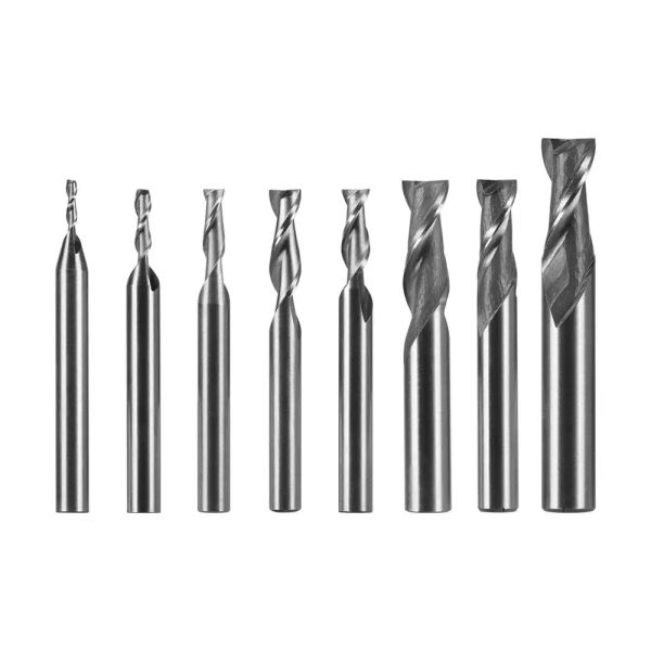 1PCS HSS Steel Muilter Cutter CNC Straight Shank Milling Cutters Woodworking Dring Bits 1-12mm Machine Tool Toard Wood Trutter