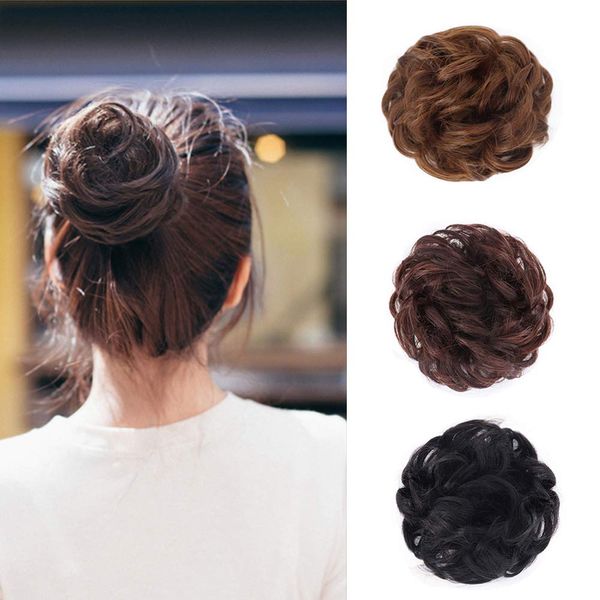 1 Uds. Cabello humano moño desordenado postizos DIY envolver alrededor de Updo extensión cola de caballo fabricante Scrunchie diadema para mujeres