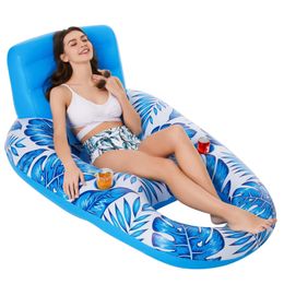 1PCS Reclure à eau gonflable Floats Piscine multifonctionnelle Chaises de dossier flottant Accessoires de fête pour adultes 240506