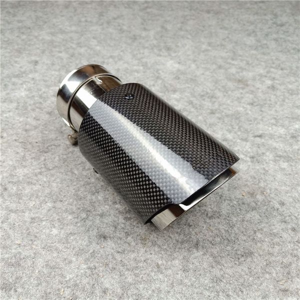 1 pièces Akrapovic carbone échappement silencieux tuyau entrée 63mm sortie 114mm universel fin tuyaux AK voiture conseils