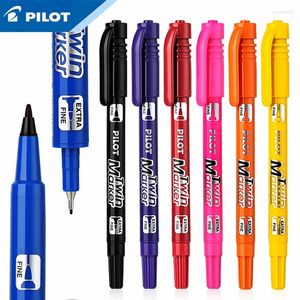 1 stks Japan Pilot Kleur Tweekoppige Marker Vette Sneldrogende Schilderen Art Haak Pen SCA-TM Heldere Waterdicht