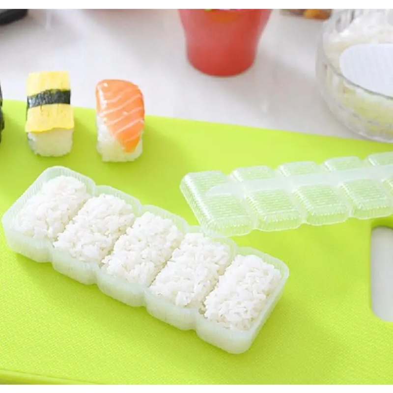 1st Japan Sushi Mold Rice Ball 5 Rolls Maker Non Stick Press Bento Tool Laver Rice Ball Pressing Mold