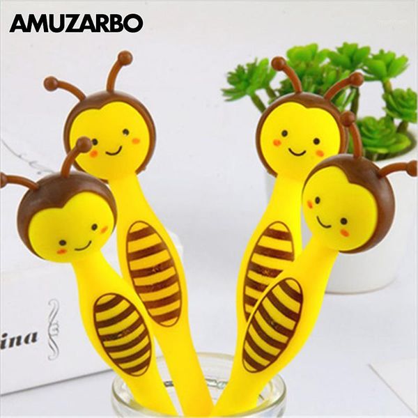 1 pièces Kawaii Animal Gel stylo petite abeille stylo à bille 0.5mm bureau école écriture outils fournitures mignon étudiant papeterie enfants cadeaux1