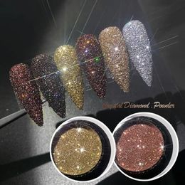 1pcs kawaii brillant noire acrylique poudre de cartouche transparent en cristal polymère 3d art ongle poudres cristales