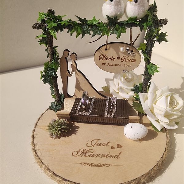 1 pièces baiser fiançailles proposition de mariage décoration de jour de mariage manuel personnalisé anneau oreiller mariée cadeau 220613