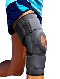 1 stks Kniebrace Protector Pad met Dubbele Metalen Zijstabilisatoren Knie Ondersteuning ACL MCL Meniscus Traan Artritis Pees Pijnbestrijding 2206418953