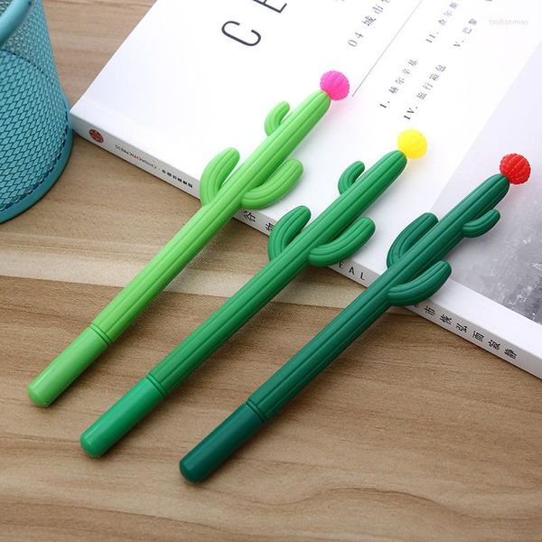 1 Uds. De papelería coreana, lindo bolígrafo de Gel de Cactus Kawaii, material escolar para oficina, bolígrafos creativos novedosos para regalo 2023