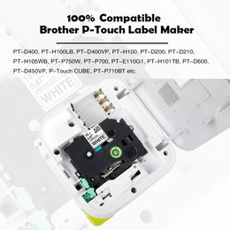 Tapis d'étiquette 1PCS 12 mm Tze231 Compatible pour Brother Labed Maker Imprimante PTH110 PTD600 TZE-221 TZE-131 TZE-211 TZE-231 TZE-241