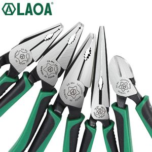 1pcs LAOA CR-MO Pinces combinées Pince à long nez Pinces de pêche Coupe-fil Décapage Outils de type américain pour électricien Y200321